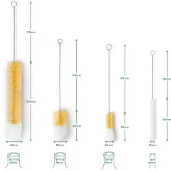 Juego de 4 cepillos de limpieza para botellas - Bambaw