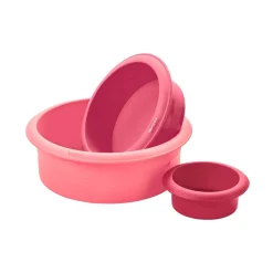 Juego de 3 moldes de silicona platino para tarta de pisos - Lurch
