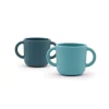Juego de 2 vasos para bebés de silicona, turquesa y azul - Ekobo