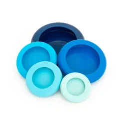 Juego 5 tapas ajustables de silicona Ice Blue - Food Huggers