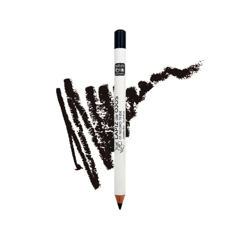 Lápiz de ojos ecológico, color negro - NaturaBio Cosmetics