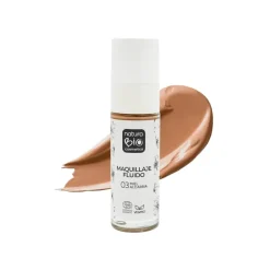 Maquillaje fluido 03 "miel Alcarria" ecológico, 30 ml - NaturaBio Cosmetics