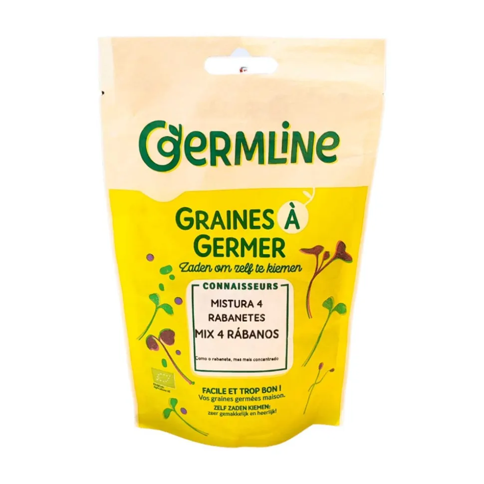 Mezcla de 4 variedades de semillas de rábano para germinar ecológicas - Germ'line