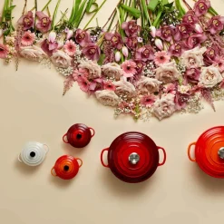 Mini cocotte de cerámica gres esmaltada, color cereza, 10 cm - Le Creuset