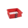 Molde cuadrado desmontable silicona platino con base de cristal, 25 cm - Ibili