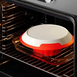 Molde para flan de silicona platino con plato de cerámica - Lekue