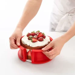 Molde redondo desmontable silicona platino con base cerámica, 15 cm - Lekue