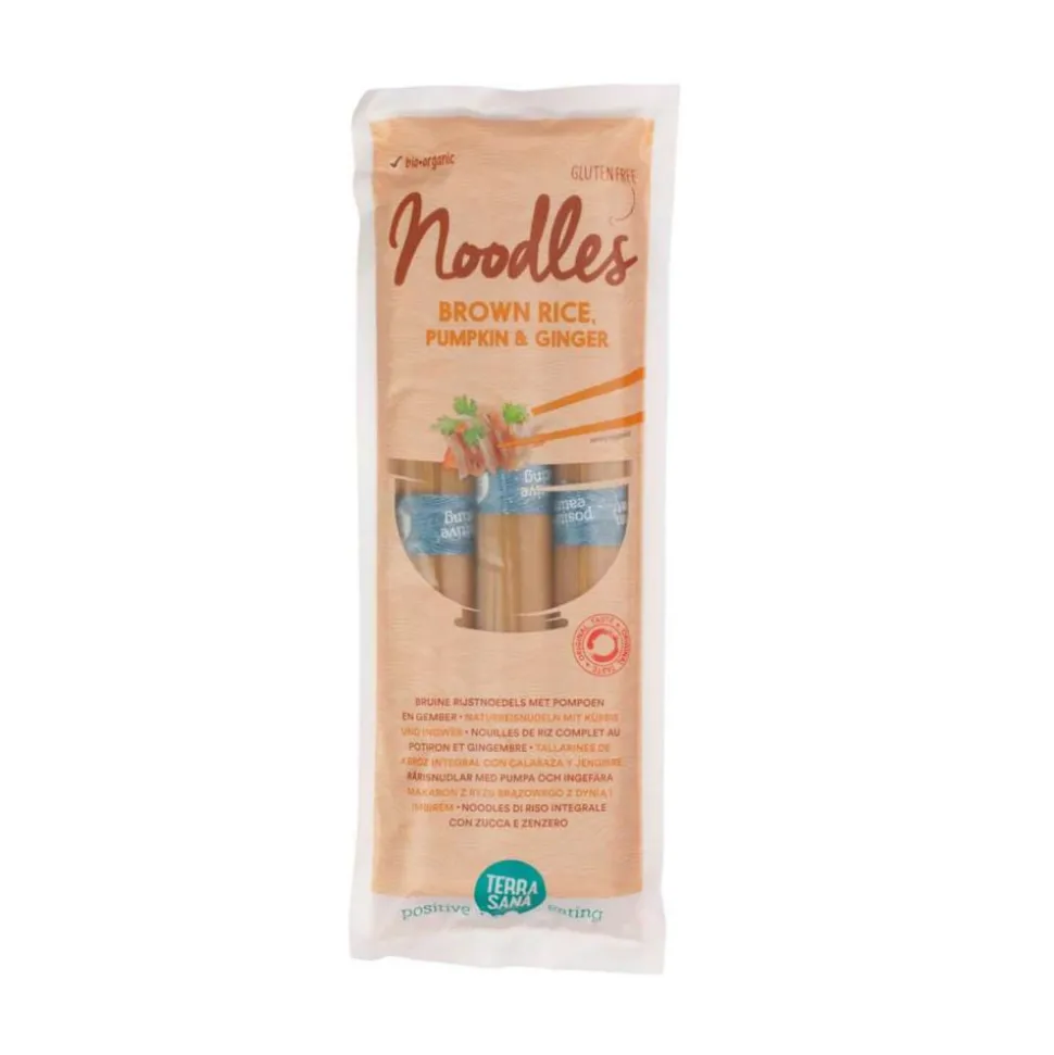 Noodles de arroz integral con calabaza y jengibre ecológicos - TerraSana