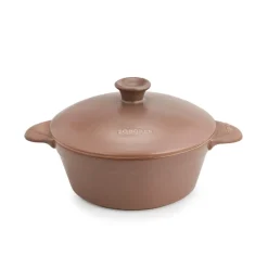 OIla de cerámica gres 23 cm con tapa, canela - Topgres
