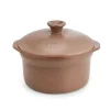 Olla de cerámica gres 25 cm con tapa, canela - Topgres
