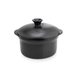 Olla de cerámica gres 20 cm con tapa, antracita - Topgres