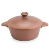 Olla de cerámica gres para inducción de 27 cm con tapa, canela - Topgres