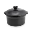 Olla de cerámica gres para inducción de 25 cm con tapa, antracita - Topgres