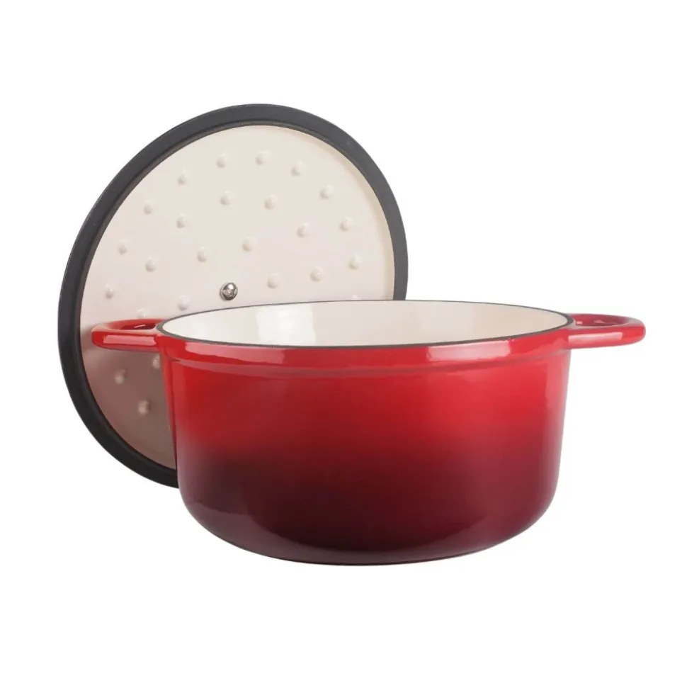 Olla de hierro fundido, 20 cm, color rojo - Lacor