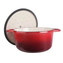 Olla de hierro fundido, 24 cm, color rojo - Lacor