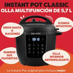 Olla multifunción eléctrica Classic negra, 5,7 l - Instant Pot