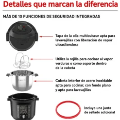 Olla multifunción eléctrica Pro negra, 5,7 l - Instant Pot