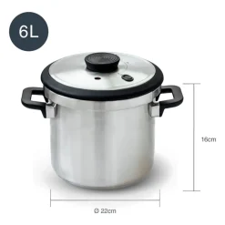 Olla rápida de acero inoxidable Sicuro, 6 l - Lacor