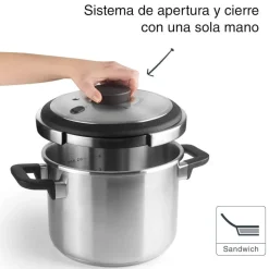 Olla rápida de acero inoxidable Sicuro, 4 l - Lacor