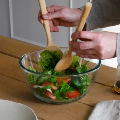 Pack de 2 cubiertos de ensalada para servir y mezclar, de bambú - Pebbly