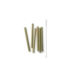Pack 6 pajitas cortas de bambú + cepillo