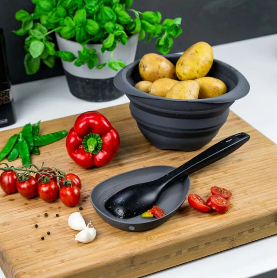 Pack 2 reposa-utensilios de cocina, de silicona platino