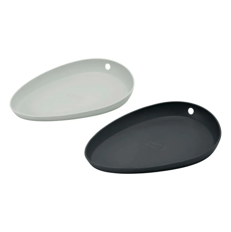 Pack 2 reposa-utensilios de cocina, de silicona platino