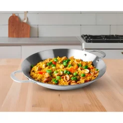 Paellera de acero inoxidable, trichef, 34 cm - Lacor