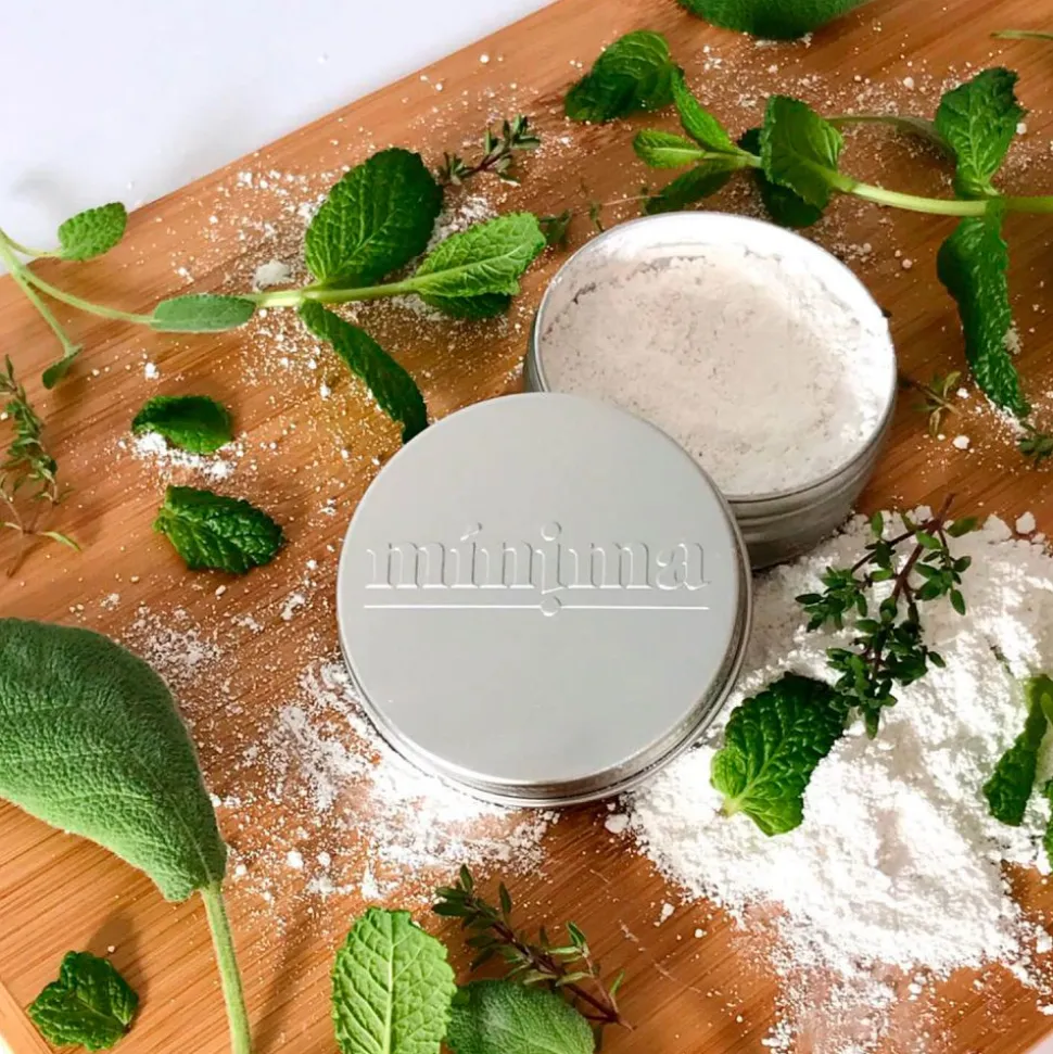 Pasta de dientes natural en polvo, menta y salvia, lata 30 g - Mínima Organics