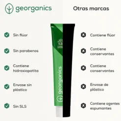 Pasta de dientes sin flúor con hidroxiapatita y sabor a hinojo, 75 ml - Georganics
