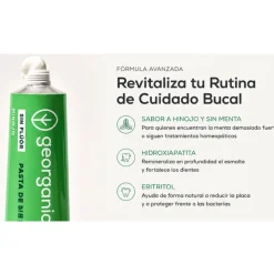Pasta de dientes sin flúor con hidroxiapatita y sabor a hinojo, 75 ml - Georganics