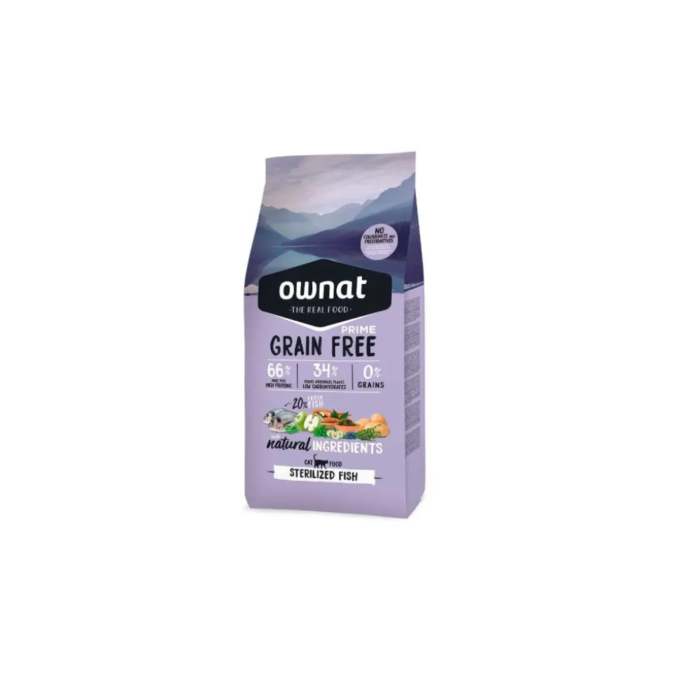 Pienso para gatos esterilizados con pescado sin cereales, 3 kg - Ownat