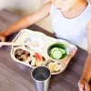 Plato con compartimentos para niños de acero inoxidable, autobús - Joli monde