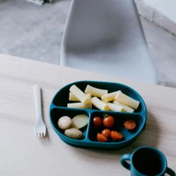 Plato con compartimentos para bebé, color azul - Ekobo