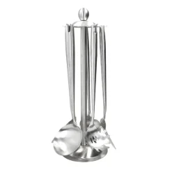 Porta utensilios de cocina con 5 utensilios de acero inoxidable - Brandani