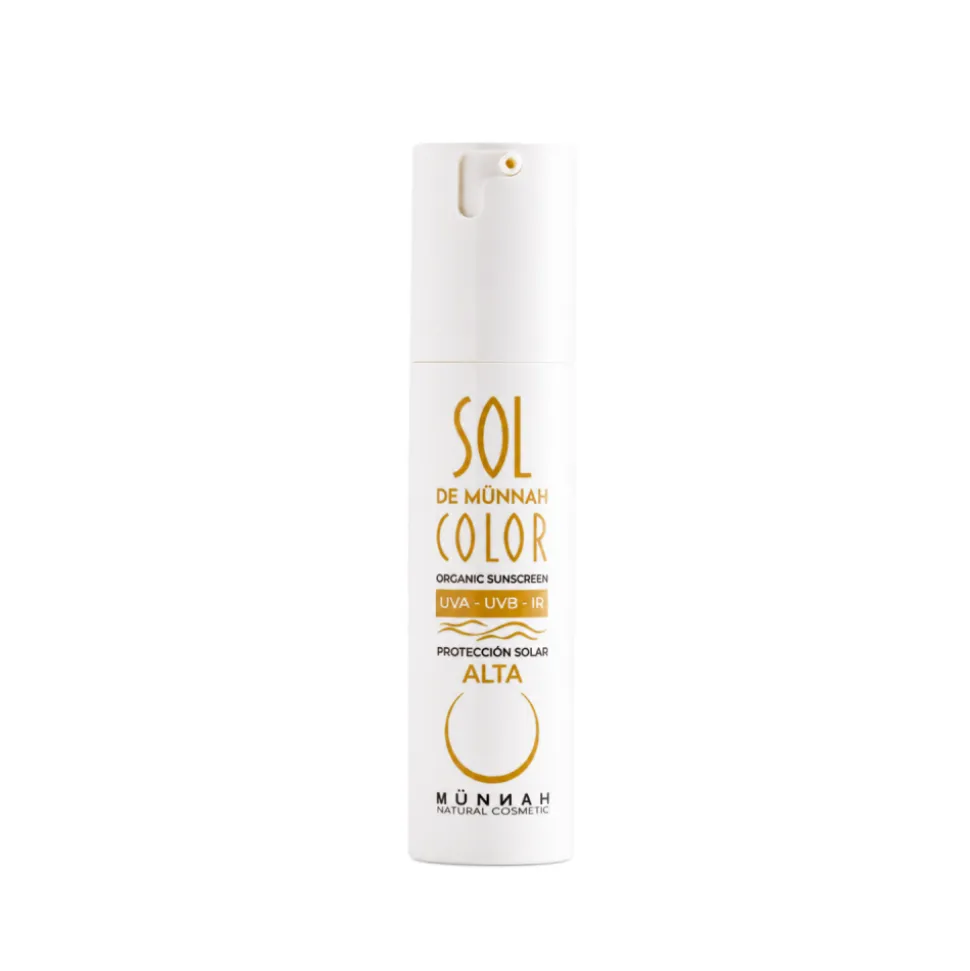 Protector solar facial con color e hidratante ecológico SPF 40, 50 ml - Münnah