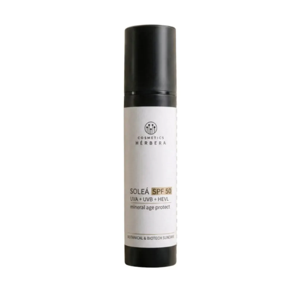 Protector solar facial ecológico hidratante Soleá SPF50, 50 ml - Herbera Biocosmética
