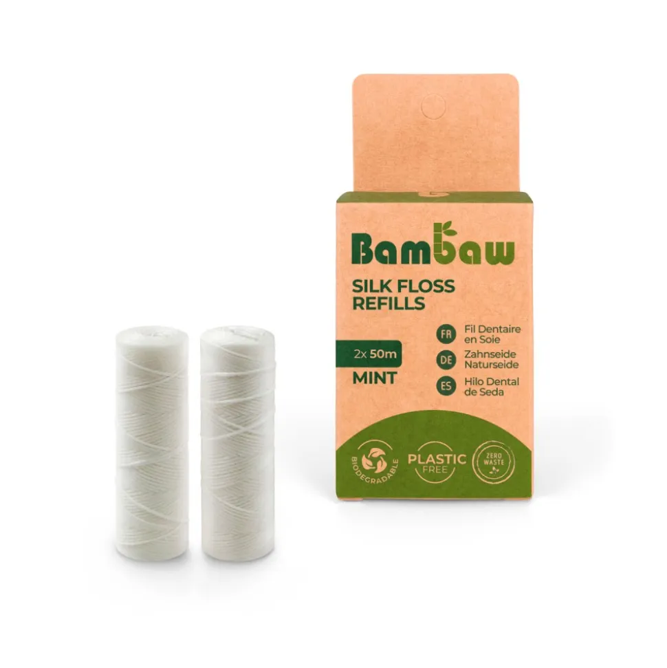 2 Recambios de hilo dental de seda natural, biodegradable - Bambaw