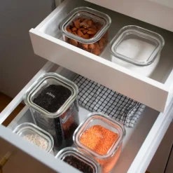 Recipiente y tapa de cristal, hermético, 500 ml - Pebbly