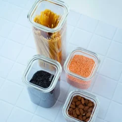 Recipiente y tapa de cristal, hermético, 800 ml - Pebbly
