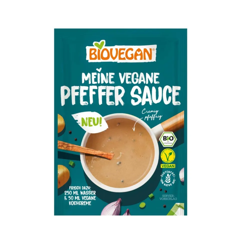Salsa a la pimienta vegana y ecológica sin gluten - Biovegan