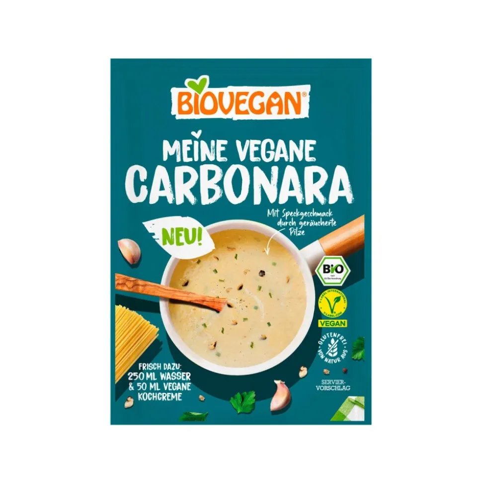 Salsa carbonara vegana y ecológica, sin gluten - Biovegan