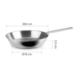 Sartén de acero inoxidable, Luna, 24 cm - Lacor