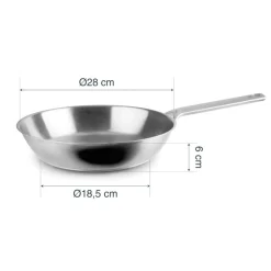 Sartén de acero inoxidable, Luna, 28 cm - Lacor