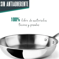 Sartén de acero inoxidable, trichef, 28 cm - Lacor