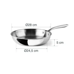 Sartén de acero inoxidable, trichef, 28 cm - Lacor