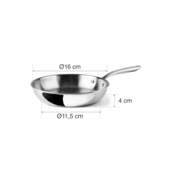 Sartén de acero inoxidable, trichef, 16 cm - Lacor
