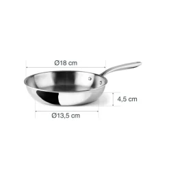 Sartén de acero inoxidable, trichef, 18 cm - Lacor