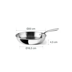 Sartén de acero inoxidable, trichef, 20 cm - Lacor