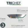 Sartén de acero inoxidable, trichef, 22 cm - Lacor